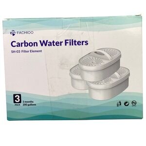 FACHIOO Carbon Water Filters SH03 Replacement Element 3 Pack 200 Gallons